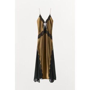 ZARA COMBINATION SATIN LACE DRESS